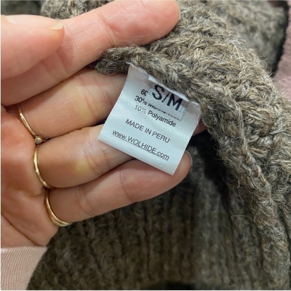 Wol Hide wool Alpaca Box Bomber Sweater in earth NEW - Picture 8 of 10